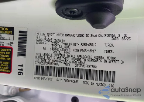 2023 Toyota Tacoma Trd Sport из США, поврежденный, VIN 3TMBZ5DN5PM039482